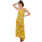 Oranges, Orange, Fruits V-Neck Chiffon Maxi Dress