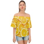 Oranges, Orange, Fruits Off Shoulder Short Sleeve Top