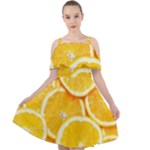 Oranges, Orange, Fruits Cut Out Shoulders Dress