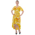 Oranges, Orange, Fruits Front Wrap High Low Dress