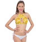 Oranges, Orange, Fruits Cross Front Halter Bikini Top