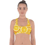 Oranges, Orange, Fruits Cross Back Hipster Bikini Top 