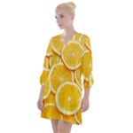 Oranges, Orange, Fruits Open Neck Shift Dress