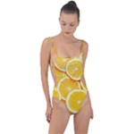 Oranges, Orange, Fruits Tie Strap One Piece Swimsuit