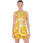 Oranges, Orange, Fruits Lace Up Front Bodycon Dress