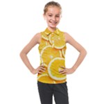 Oranges, Orange, Fruits Kids  Sleeveless Polo T-Shirt