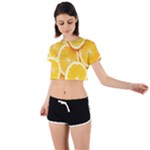 Oranges, Orange, Fruits Tie Back Short Sleeve Crop T-Shirt