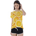 Oranges, Orange, Fruits Short Sleeve Open Back T-Shirt