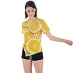 Oranges, Orange, Fruits Asymmetrical Short Sleeve Sports T-Shirt