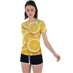 Oranges, Orange, Fruits Back Circle Cutout Sports T-Shirt