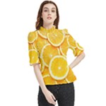 Oranges, Orange, Fruits Frill Neck Blouse