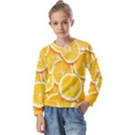 Oranges, Orange, Fruits Kids  Long Sleeve T-Shirt with Frill 