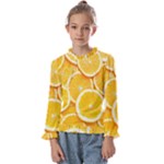 Oranges, Orange, Fruits Kids  Frill Detail T-Shirt