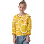 Oranges, Orange, Fruits Kids  Cuff Sleeve Top