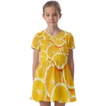 Oranges, Orange, Fruits Kids  Short Sleeve Pinafore Style Dress