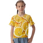 Oranges, Orange, Fruits Kids  Cuff Sleeve Scrunch Bottom T-Shirt