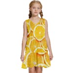 Oranges, Orange, Fruits Kids  Sleeveless Tiered Mini Dress