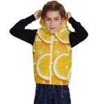 Oranges, Orange, Fruits Kids  Stylish Hooded Puffer Vest