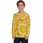 Oranges, Orange, Fruits Kids  Crewneck Sweatshirt