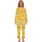 Oranges, Orange, Fruits Womens  Long Sleeve Lightweight Pajamas Set