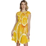 Oranges, Orange, Fruits Cap Sleeve High Waist Dress