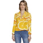 Oranges, Orange, Fruits Women s Long Sleeve Revers Collar Cropped Jacket