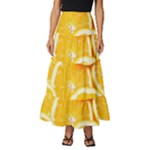 Oranges, Orange, Fruits Tiered Ruffle Maxi Skirt