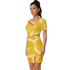 Fitted Knot Split End Bodycon Dress 