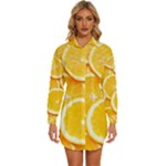 Oranges, Orange, Fruits Womens Long Sleeve Shirt Dress