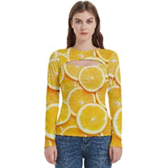 Oranges, Orange, Fruits Women s Cut Out Long Sleeve T