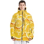 Oranges, Orange, Fruits Men s Multi Pockets Zip Ski and Snowboard Waterproof Breathable Jacket