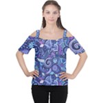 Patterns, Doodles, Pattern, Colorful Cutout Shoulder T-Shirt