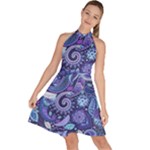 Patterns, Doodles, Pattern, Colorful Sleeveless Halter Neck A-Line Dress