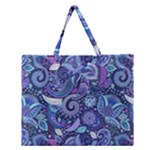 Patterns, Doodles, Pattern, Colorful Zipper Large Tote Bag