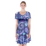 Patterns, Doodles, Pattern, Colorful Short Sleeve V-neck Flare Dress