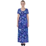 Patterns, Doodles, Pattern, Colorful High Waist Short Sleeve Maxi Dress