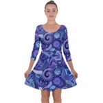 Patterns, Doodles, Pattern, Colorful Quarter Sleeve Skater Dress