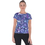 Patterns, Doodles, Pattern, Colorful Short Sleeve Sports Top 