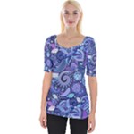 Patterns, Doodles, Pattern, Colorful Wide Neckline T-Shirt