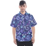 Patterns, Doodles, Pattern, Colorful Men s Short Sleeve Shirt