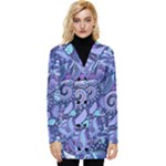 Patterns, Doodles, Pattern, Colorful Button Up Hooded Coat 