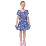 Patterns, Doodles, Pattern, Colorful Kids  Short Sleeve Velvet Dress