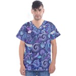 Patterns, Doodles, Pattern, Colorful Men s V-Neck Scrub Top