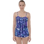 Patterns, Doodles, Pattern, Colorful Babydoll Tankini Top