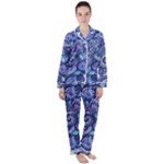 Patterns, Doodles, Pattern, Colorful Women s Long Sleeve Satin Pajamas Set	