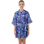 Patterns, Doodles, Pattern, Colorful Half Sleeve Satin Kimono 