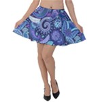 Patterns, Doodles, Pattern, Colorful Velvet Skater Skirt