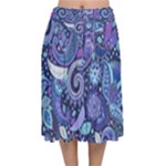 Patterns, Doodles, Pattern, Colorful Velvet Flared Midi Skirt