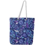 Patterns, Doodles, Pattern, Colorful Full Print Rope Handle Tote (Large)