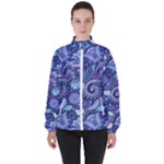 Patterns, Doodles, Pattern, Colorful Women s High Neck Windbreaker